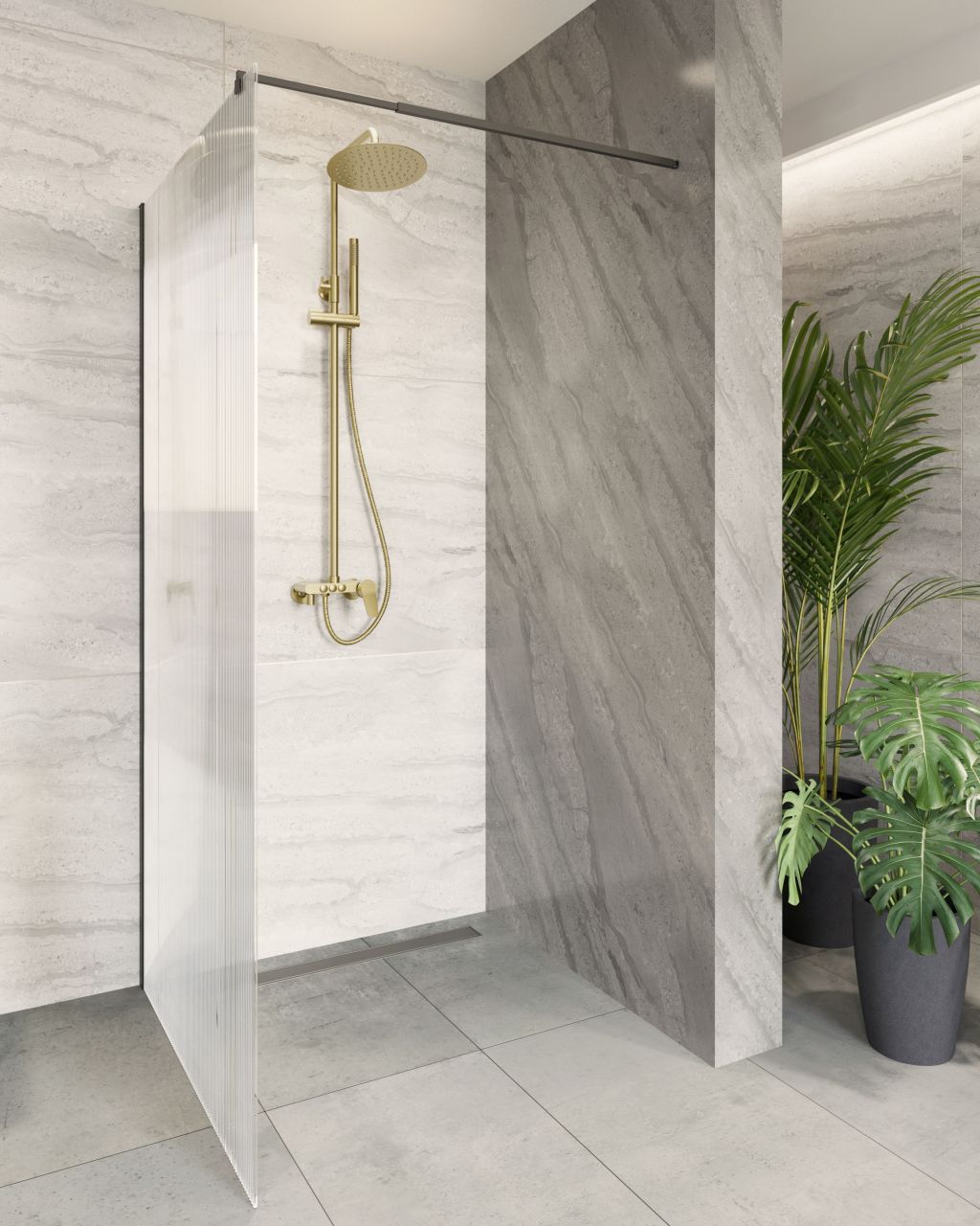 Invena Alonia zestaw prysznicowy ścienny z deszczownicą złoty AU-70-D09