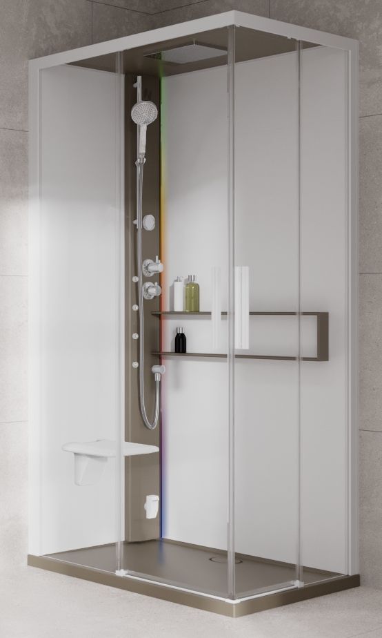 Novellini Glax 2 2.0 A kabina z hydromasażem 90x70 cm lewa parowa z brodzikiem corda G22A9079ST5-1TU