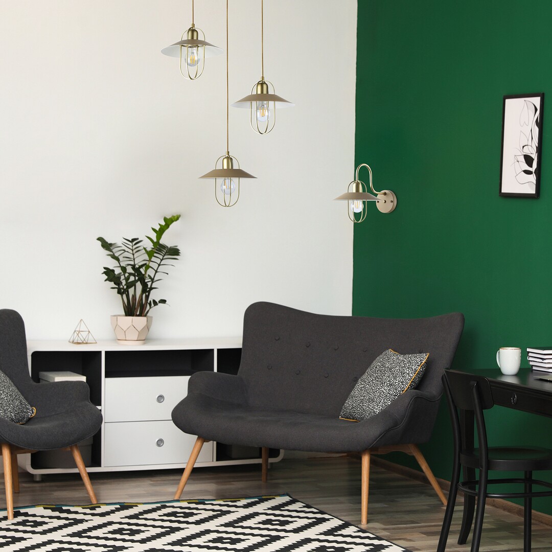 Rabalux Nesrin lampa wisząca 3x40W złoty/beżowy 3520