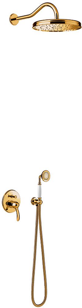 Tres Monoclasic zestaw prysznicowy podtynkowy z deszczownicą złoty 242.180.03.OR