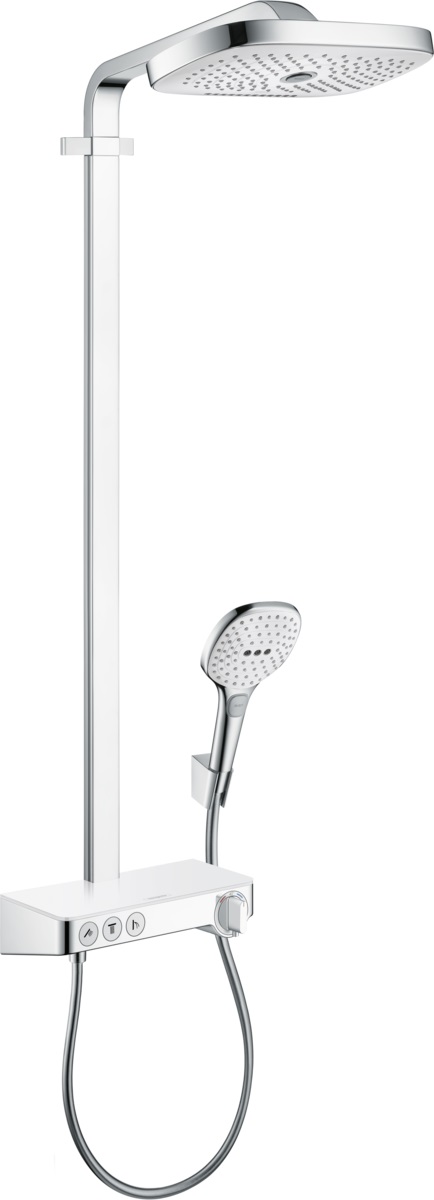 Hansgrohe Raindance Select E Showerpipe zestaw prysznicowy ścienny termostatyczny biały/chrom 27127400