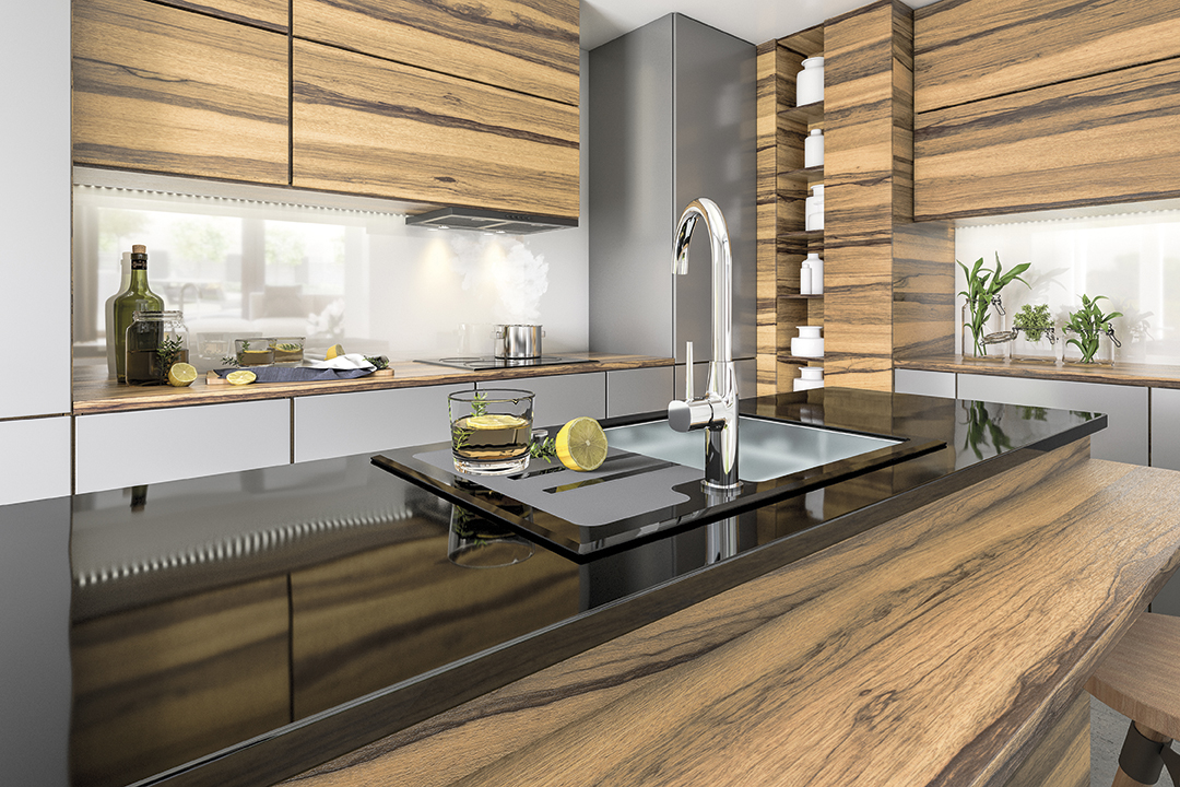 Laveo Pola bateria kuchenna stojąca z wylewką U chrom BAP068D