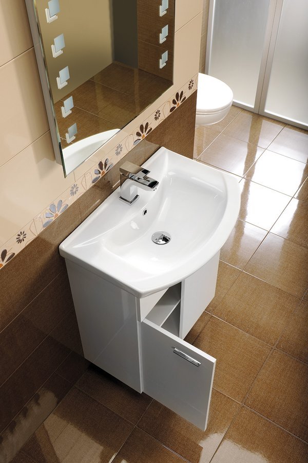 Aqualine Zero umywalka 75x48,5 cm prostokątna ścienna-meblowa biała 6075