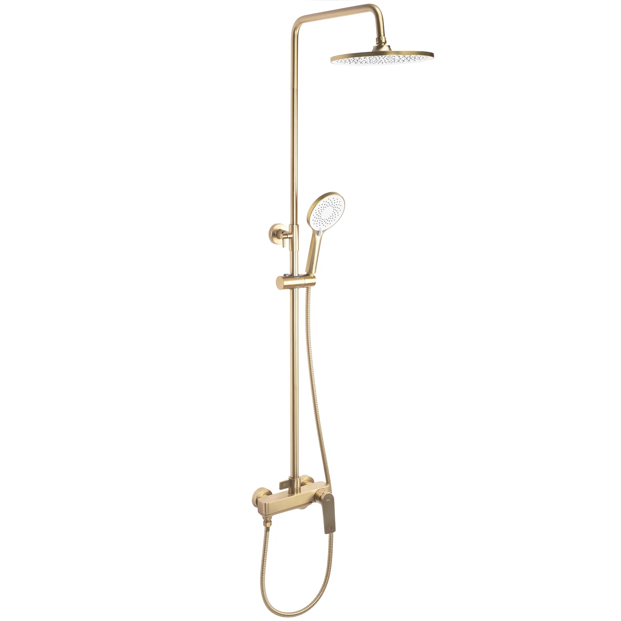 Rea Avalon zestaw wannowo-prysznicowy ścienny z deszczownicą złoty szczotkowany REA-P2400