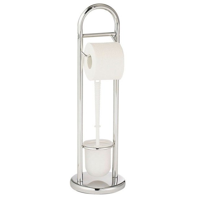 Wenko Siena stojak na papier toaletowy ze szczotką do WC 2w1 srebrny 15438100