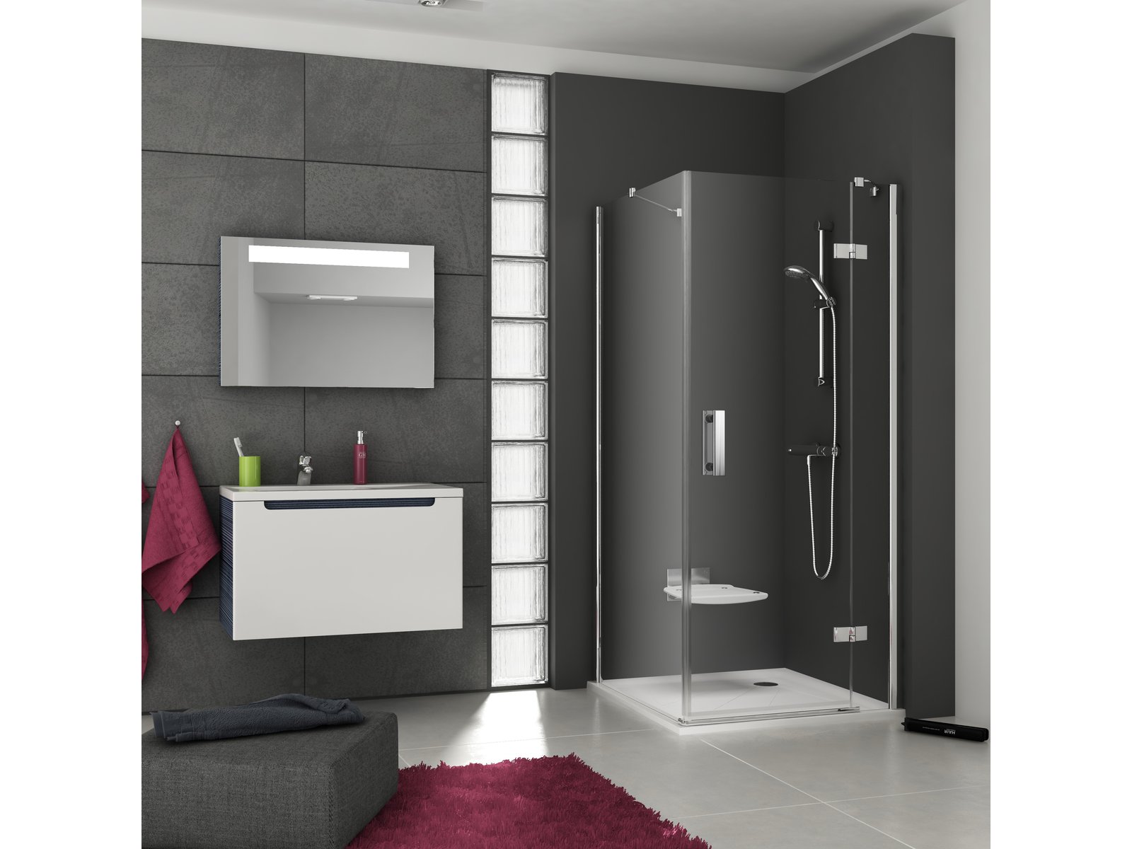 Ravak SmartLine SMSD2-120 B-P drzwi prysznicowe 120 cm uchylne prawe chrom/szkło przezroczyste 0SPGBA00Z1