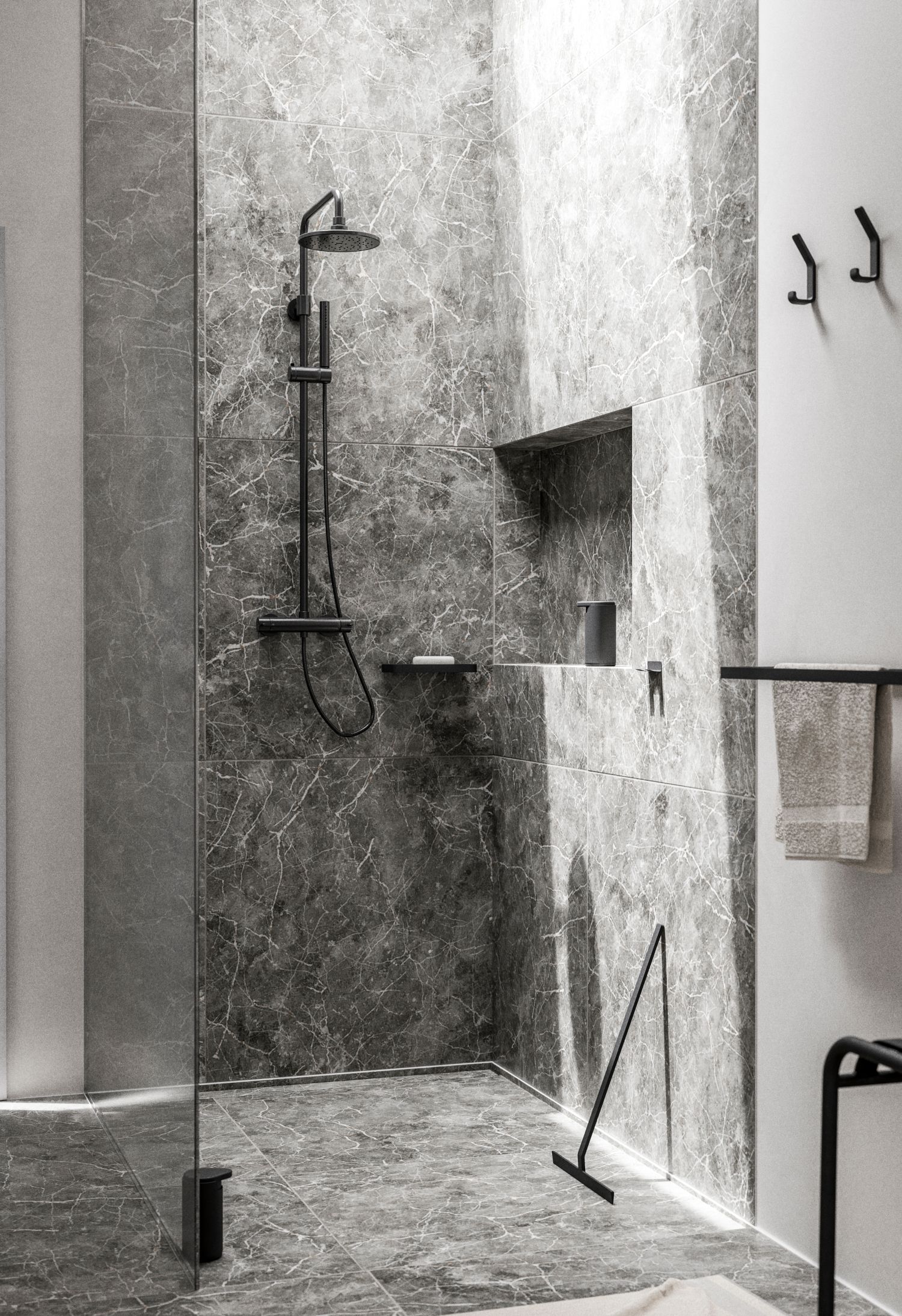 Zone Denmark Rim półka łazienkowa 44 cm czarna 14642