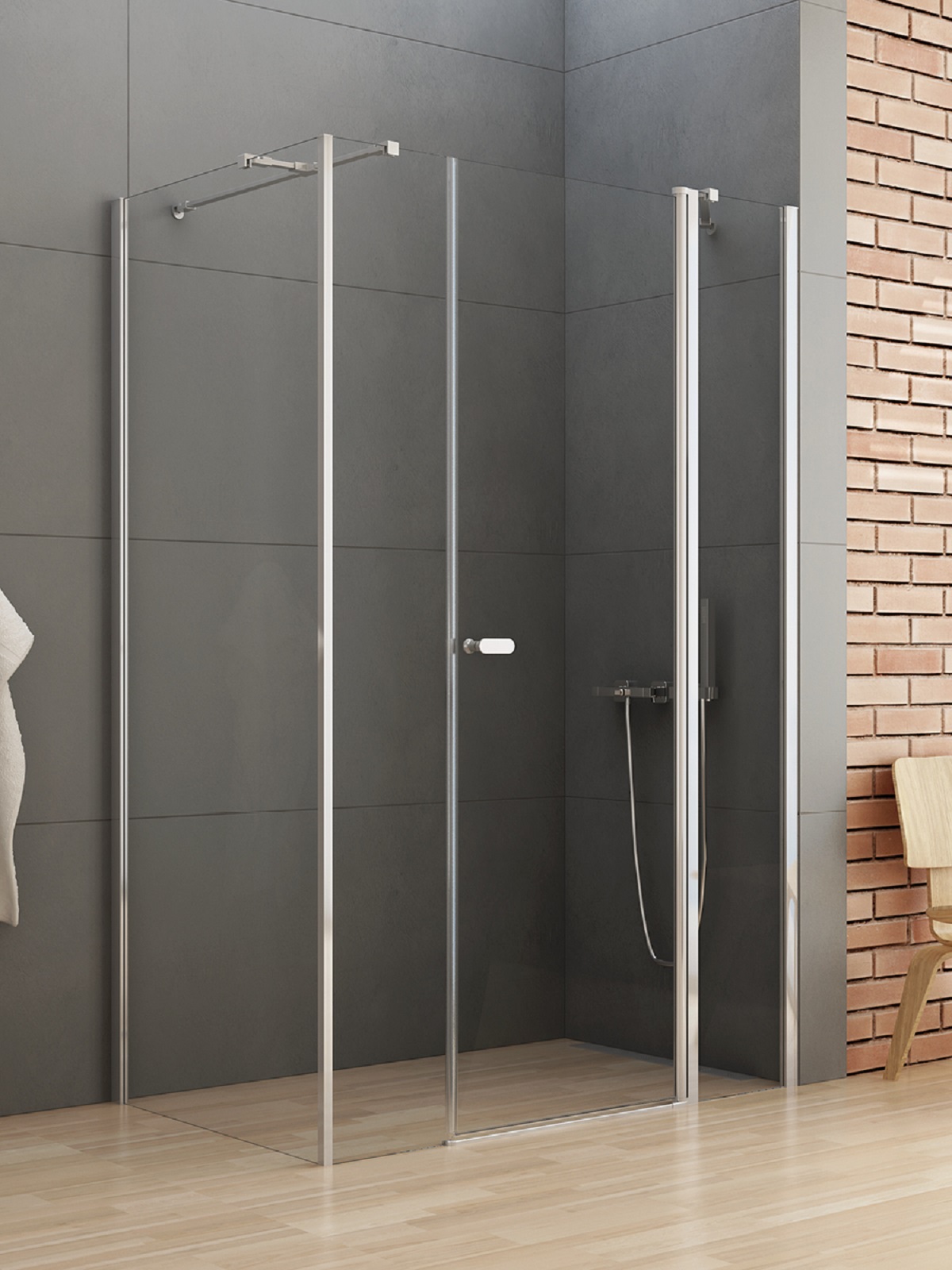 New Trendy New Soleo kabina prysznicowa 120x110 cm prostokątna chrom połysk/szkło przezroczyste K-0647