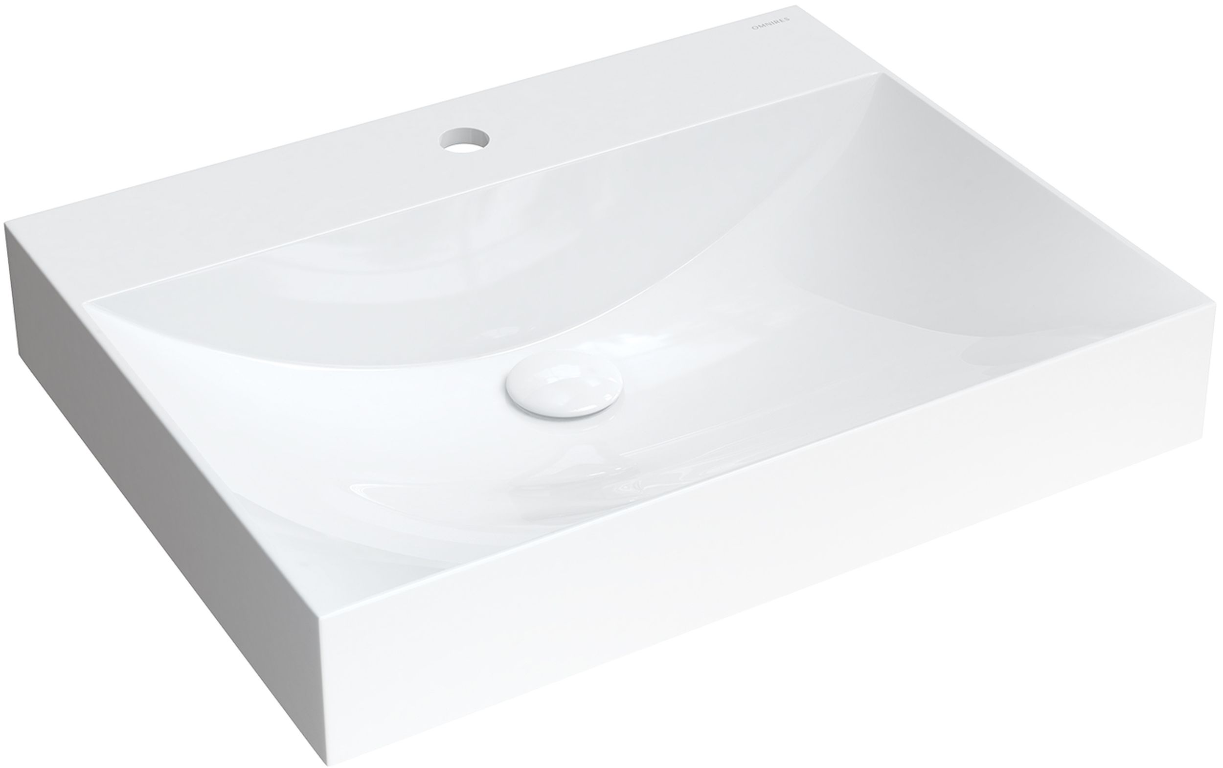 Omnires M+ umywalka 60x46 cm prostokątna nablatowa biała NAXOS600BP
