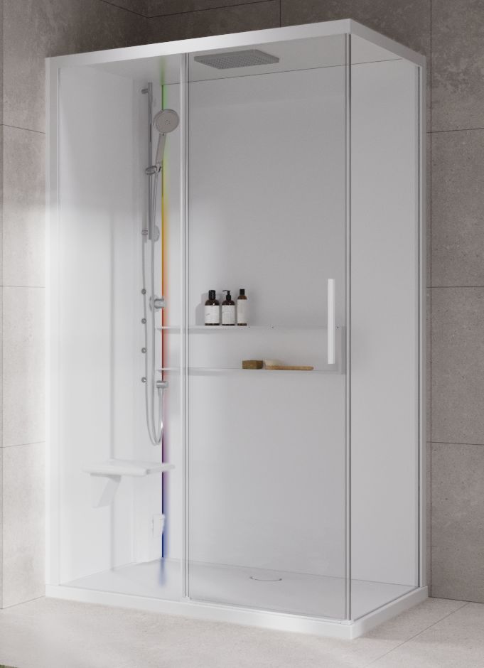 Novellini Glax 2 2.0 2P kabina z hydromasażem 120x80 cm parowa z brodzikiem lewa total biała G222P120SM5-1UU