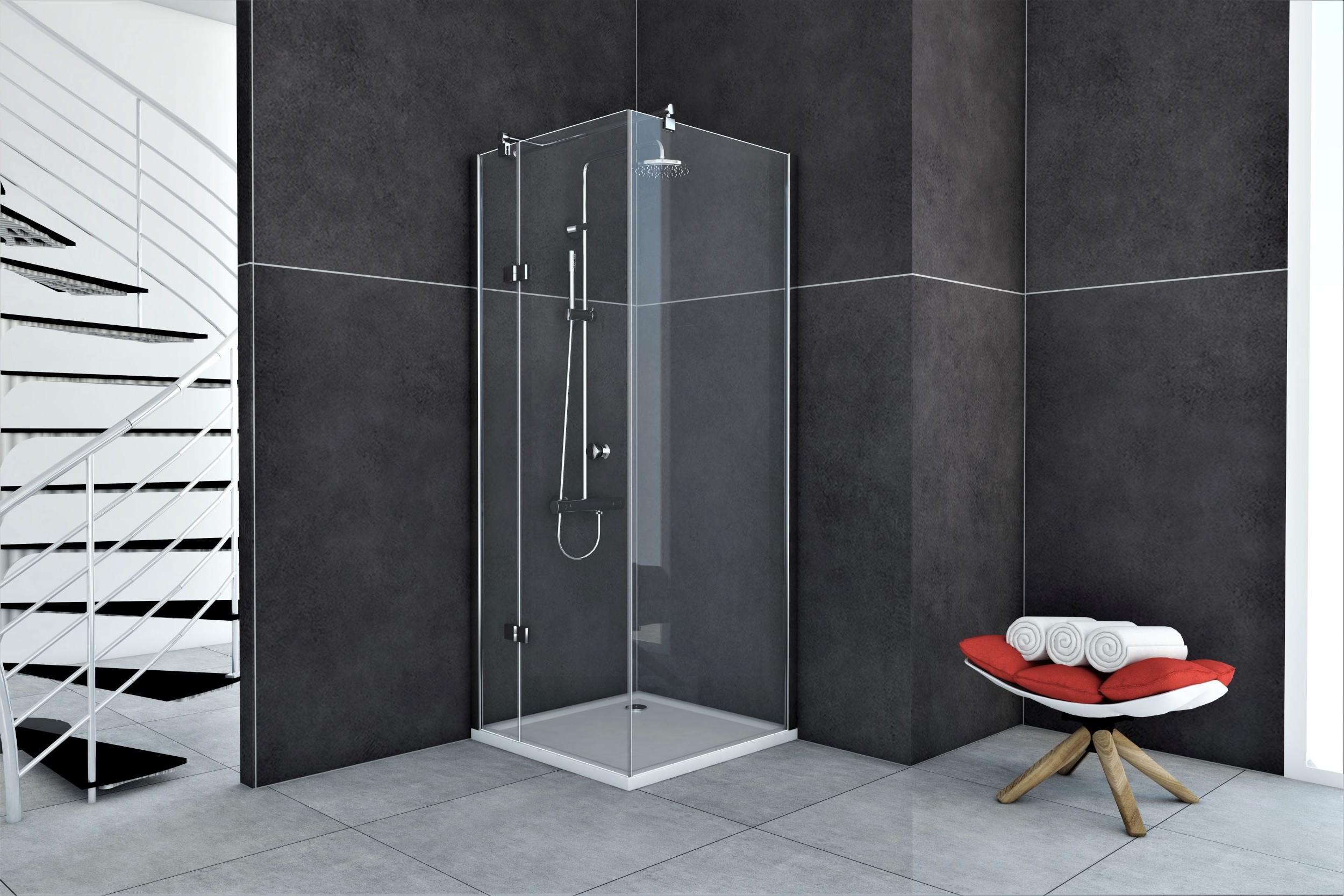 Sea-Horse Fresh Line kabina prysznicowa 90x90 cm kwadratowa lewa chrom/szkło przezroczyste BK247TL