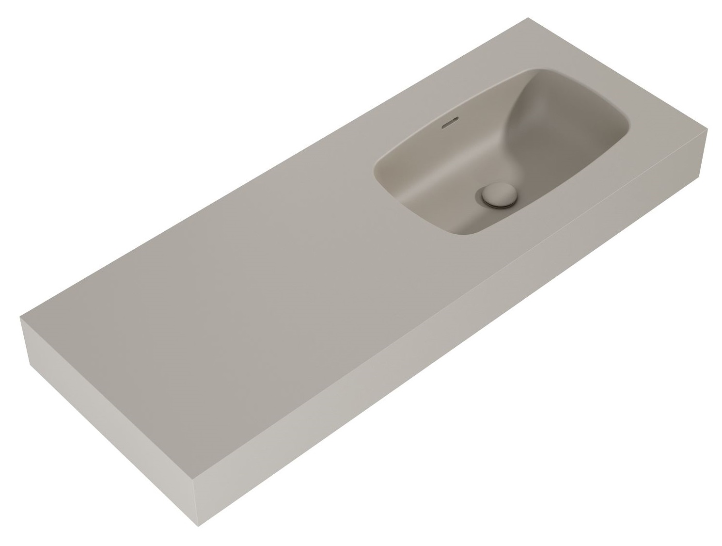 Elita Dimple umywalka 121x46 cm prostokątna ścienna fume matt RE041202027020