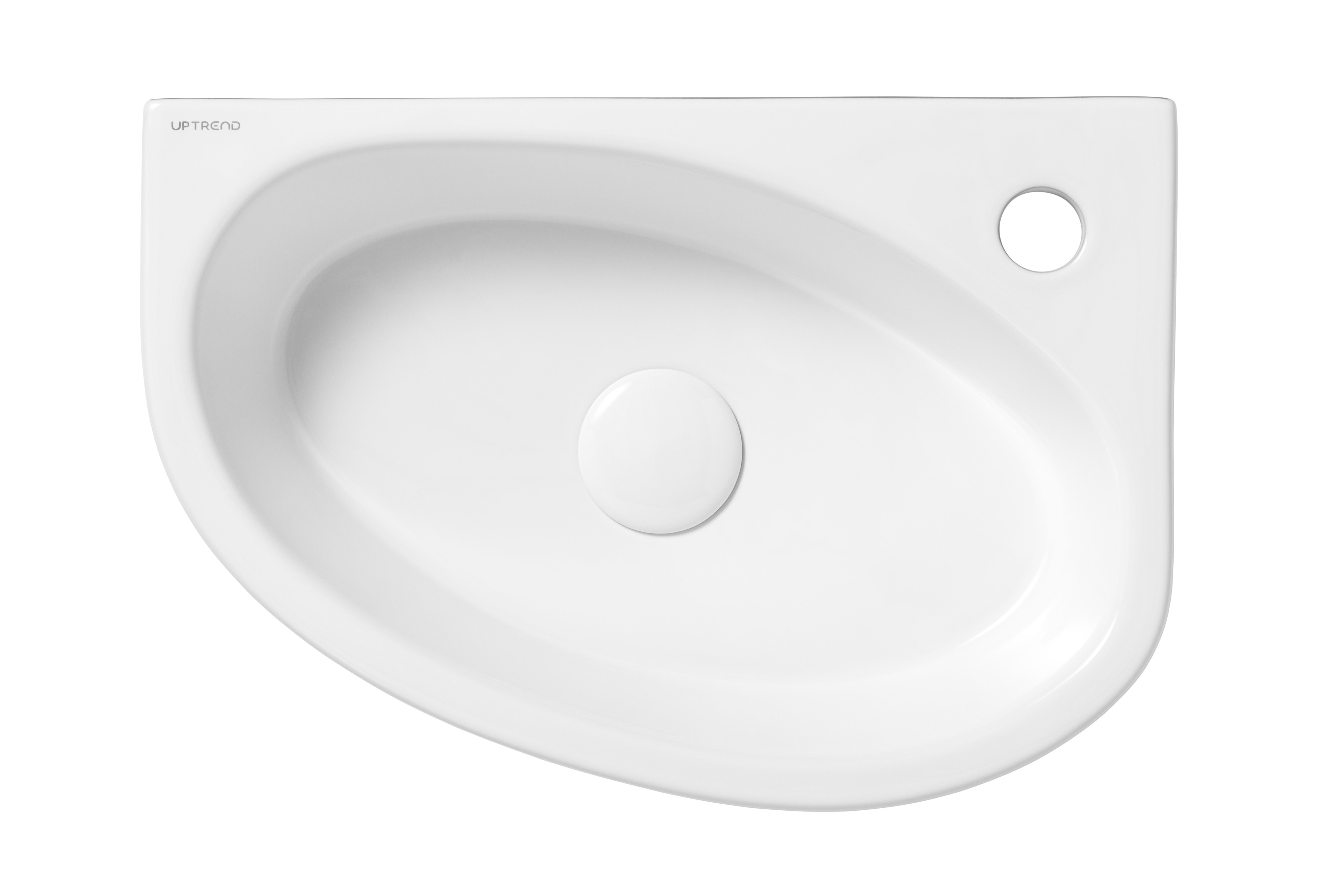 Uptrend Avo umywalka 42x29 cm ścienna narożna biały połysk TR4519 - Wysyłka w 24h