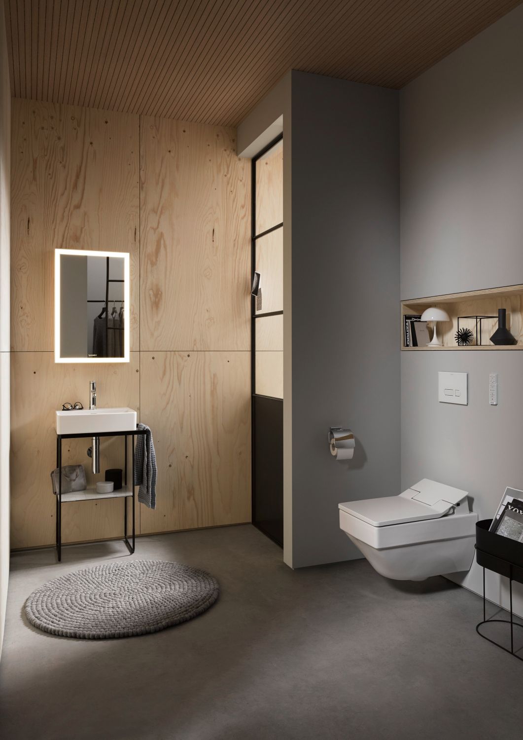 Duravit DuraSquare nogi do umywalki z relingiem czarny mat 0031094600