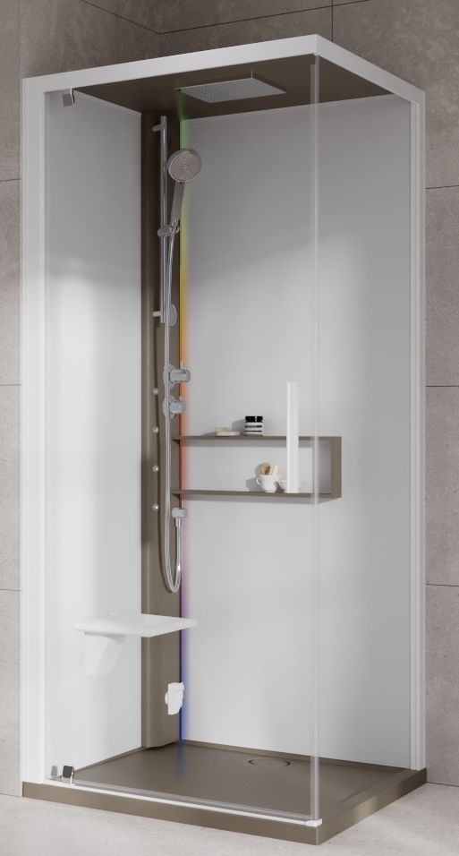 Novellini Glax 2 2.0 G+F kabina z hydromasażem 80 cm kwadratowa lewa parowa z brodzikiem corda G22GF80ST5-1TU