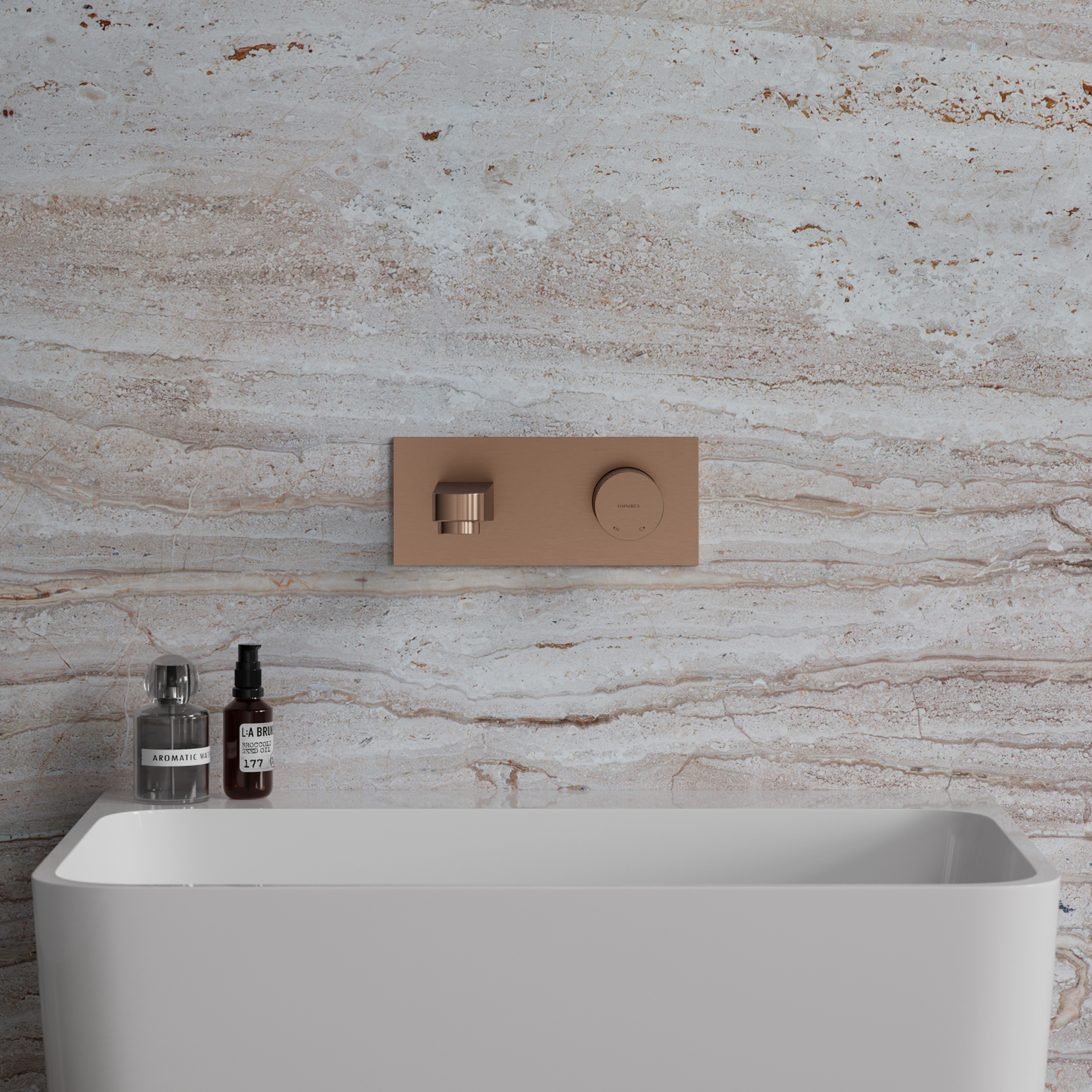 Omnires Contour bateria umywalkowa podtynkowa miedź szczotkowana CT8015CPB - Wysyłka w 24h