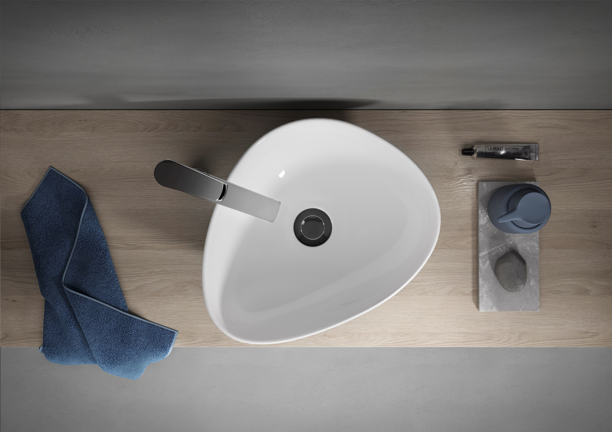 Cersanit Moduo umywalka 44x35,5 cm nablatowa asymetryczna biała K116-051 - Wysyłka w 24h