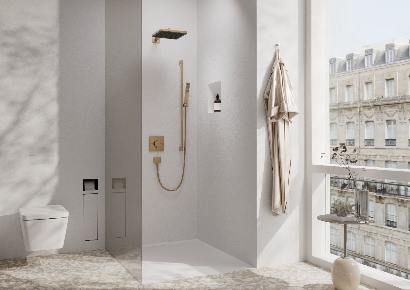 Hansgrohe Unica drążek prysznicowy 90 cm z wężem brąz szczotkowany 24403140