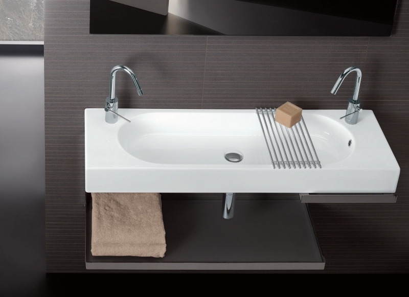 Hatria Area umywalka 110x35 cm ścienna prostokątna biała Y0W501