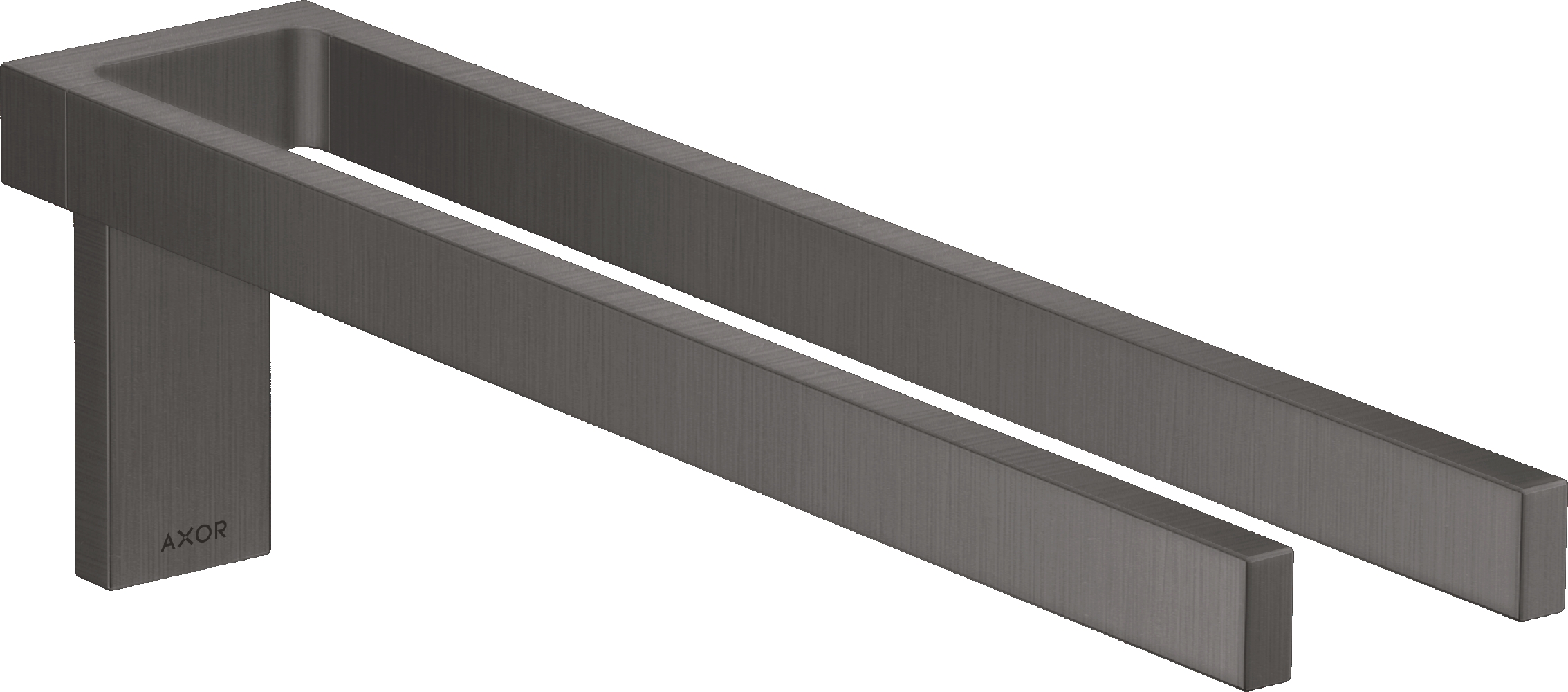 Axor Universal Rectangular wieszak na ręczniki dwuramienny czarny chrom szczotkowany 42622340