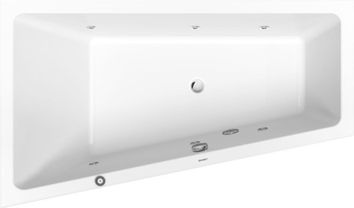 Duravit No.1 wanna narożna 170x100 cm lewa z hydromasażem Jet Project biała 760508000JP1000