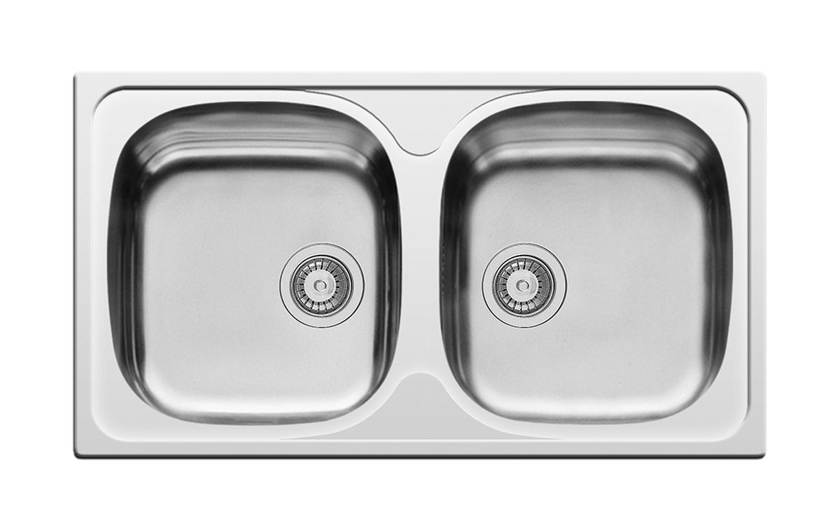 Pyramis E78 zlewozmywak stalowy 2-komorowy gładki 100138801