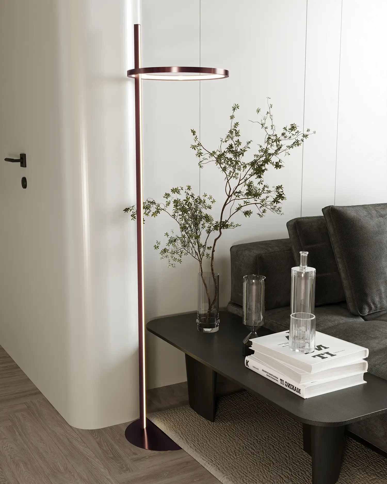 MaxLight Lozanna lampa stojąca 1x27 W brąz szczotkowany F0061