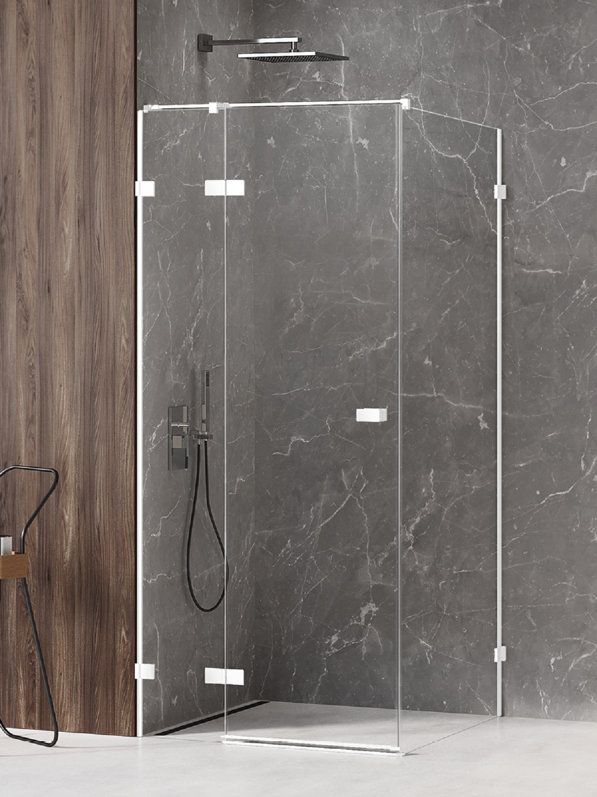 New Trendy Avexa White kabina prysznicowa 90x80 cm prostokątna lewa biały mat/szkło przezroczyste EXK-2708