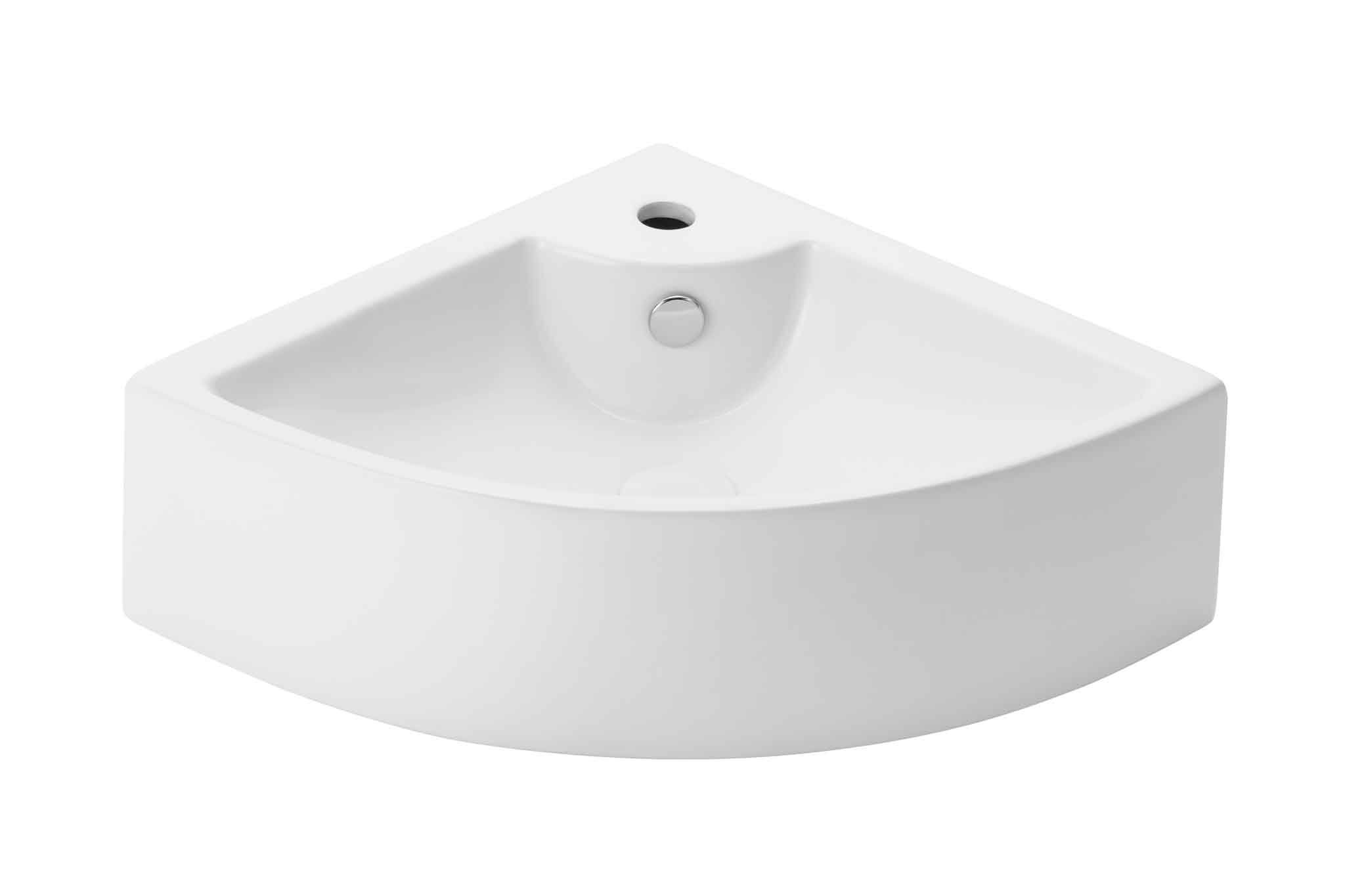 Uptrend Cherry umywalka 65x47 cm ścienna narożna biały połysk TR4053