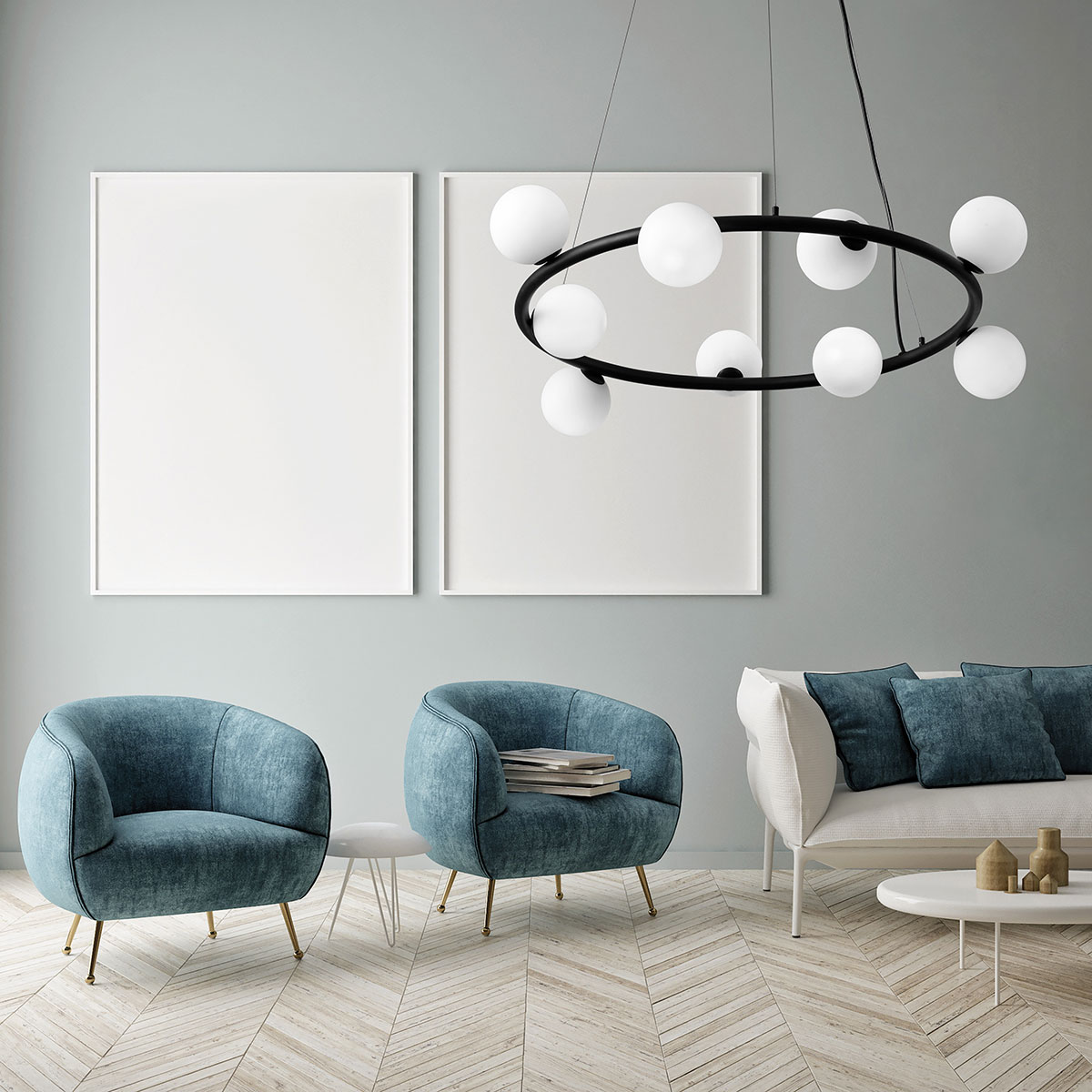 Miloox Pomi lampa wisząca 9x40W biała/czarna 1744.102