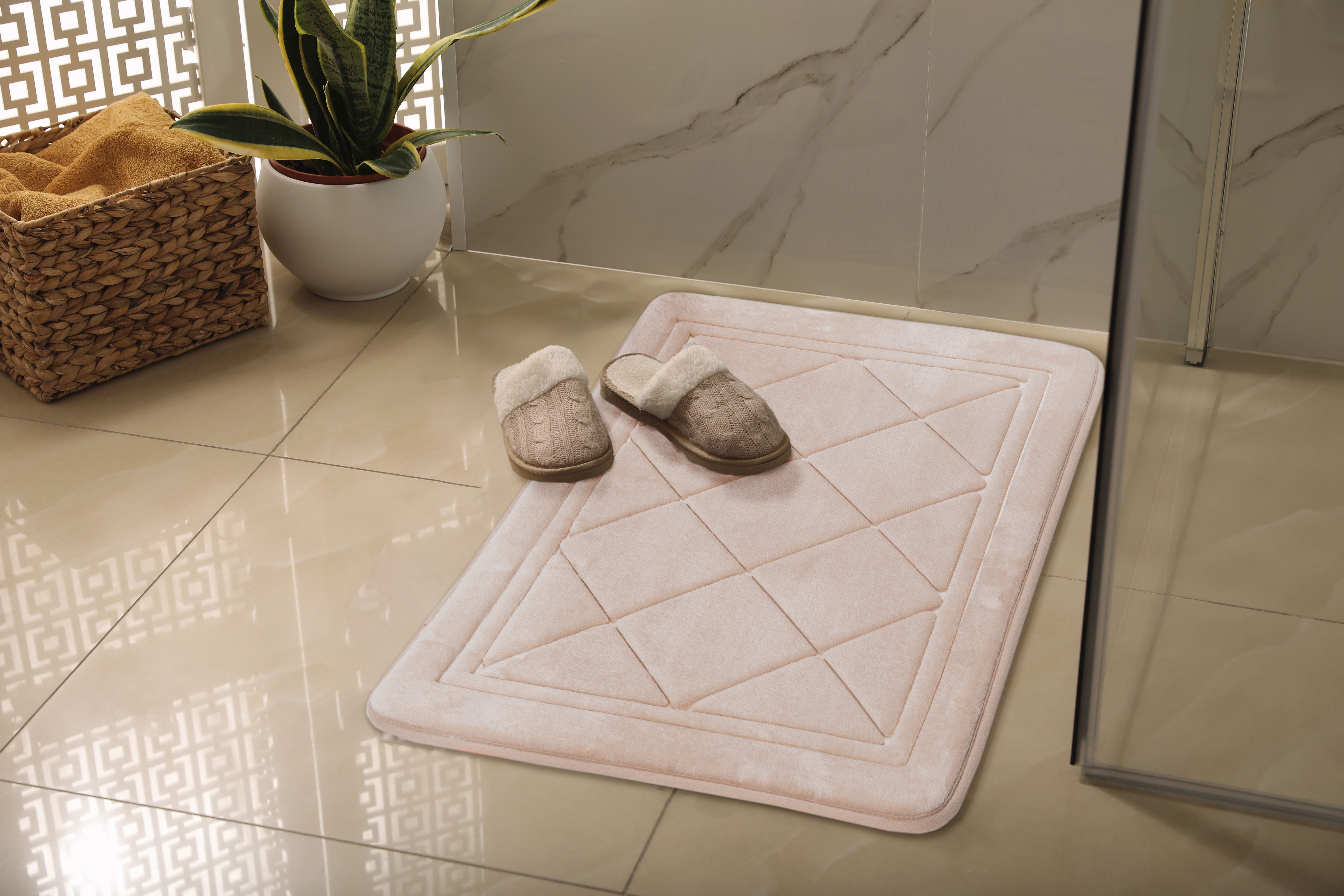 Multi-Decor Hamilton dywanik łazienkowy 76x50 cm prostokątny beżowy 508279