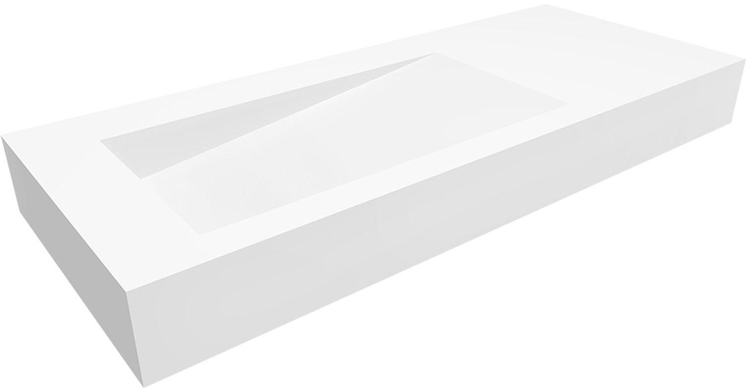 Cristalstone Linea Ideal umywalka 110x45 cm ścienna prostokątna biały U1100-MBLOLB/BO