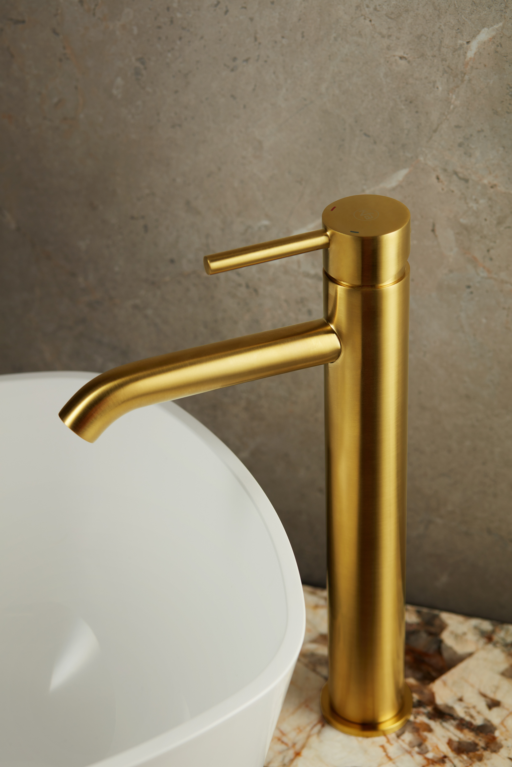 KFA Armatura Moza Gold bateria umywalkowa stojąca wysoka złoty szczotkowany 5032-612-31 - Wysyłka w 24h