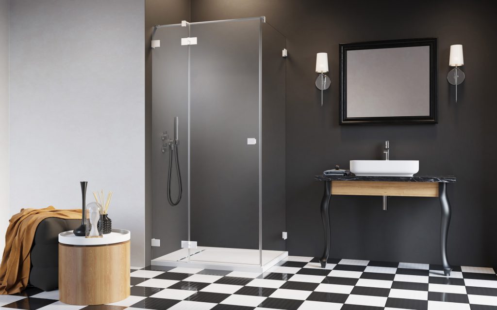 Radaway Essenza Pro White KDJ drzwi prysznicowe 90 cm lewe biały mat/szkło przezroczyste 10097090-04-01L