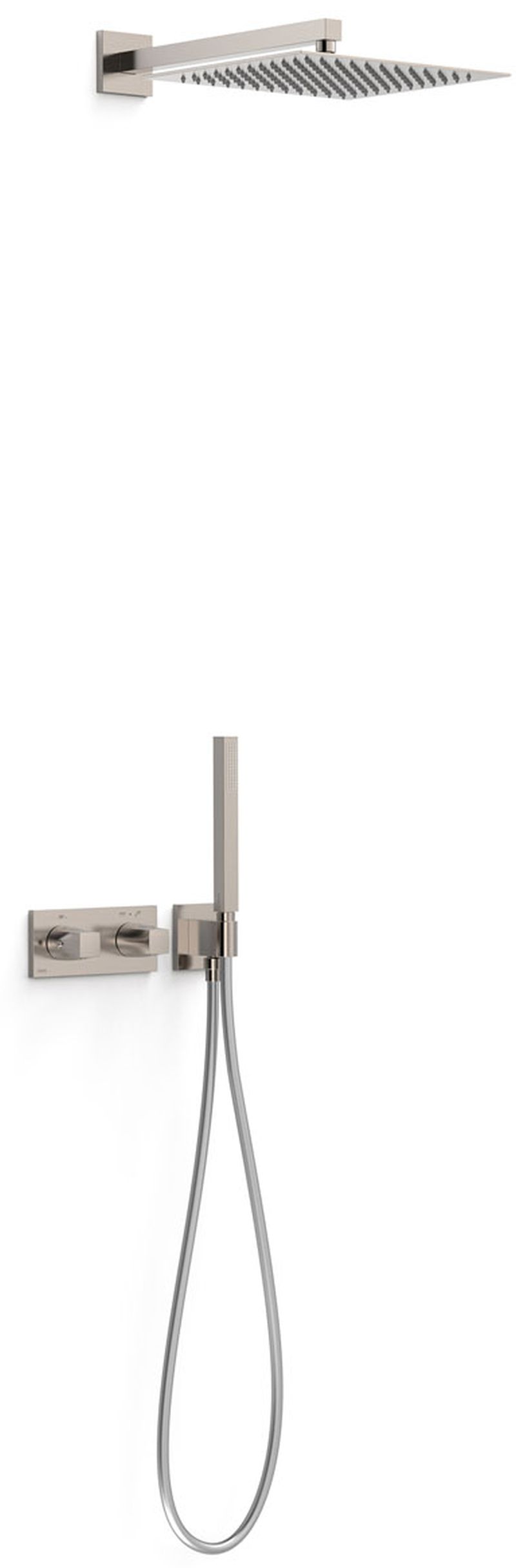 Tres B-System zestaw prysznicowy podtynkowy termostatyczny z deszczownicą stal 30725204AC