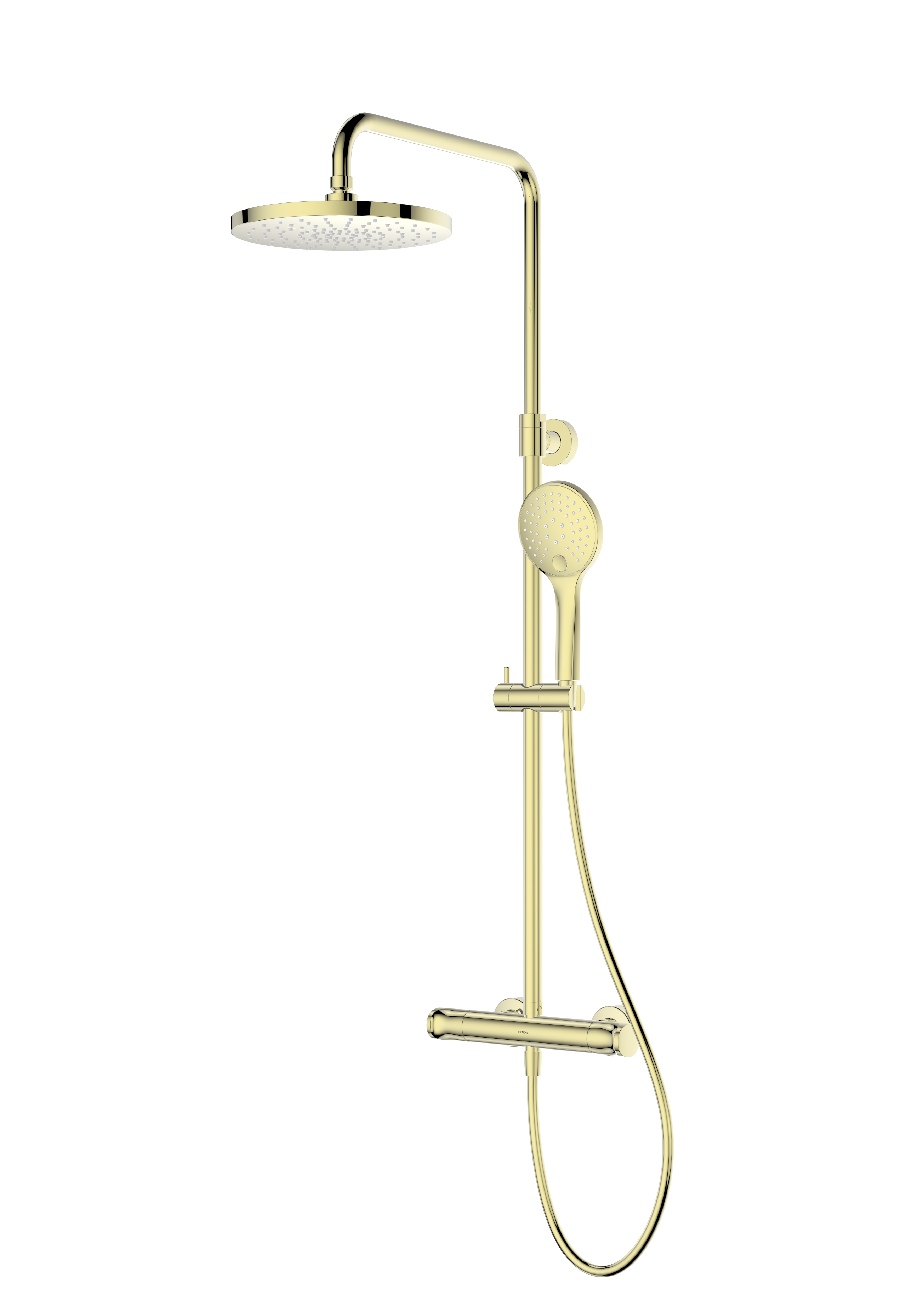 Oltens Vatten zestaw prysznicowy ścienny termostatyczny z deszczownicą złoty połysk 36505800 - Wysyłka w 24h