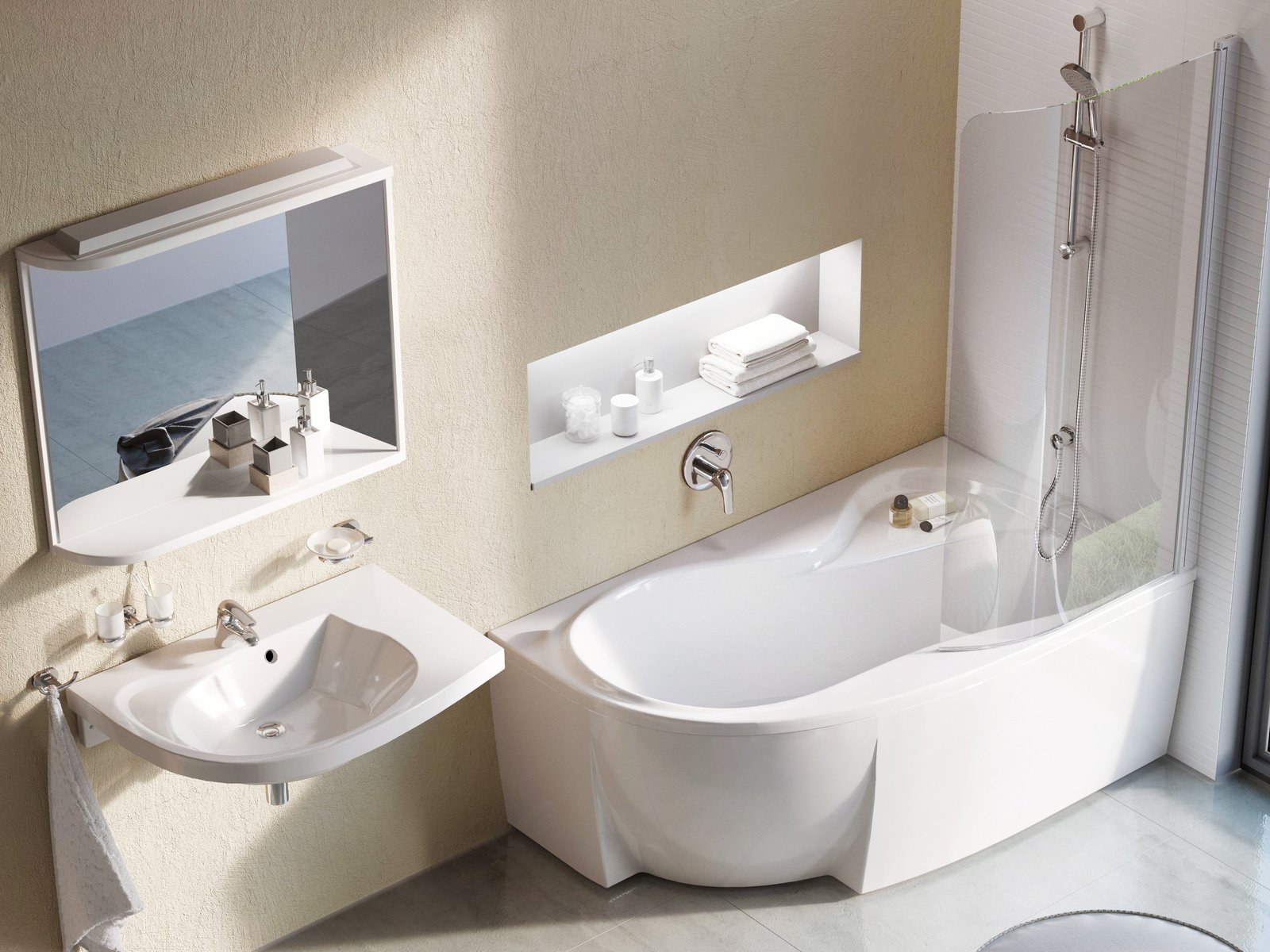 Ravak Rosa 95 wanna narożna 160x95 cm prawa biała C581000000