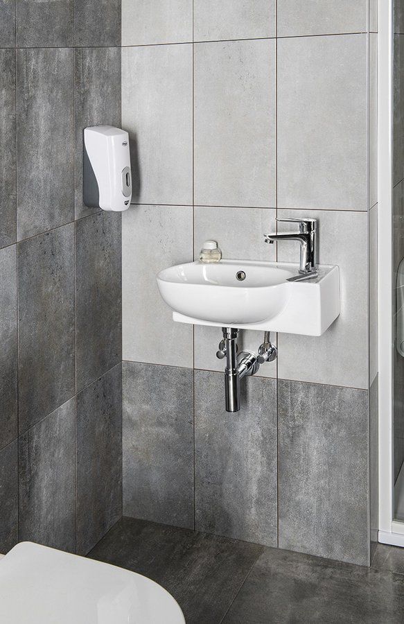 Sapho Small Yumo umywalka 45x28 cm nablatowa asymetryczna biała 3045