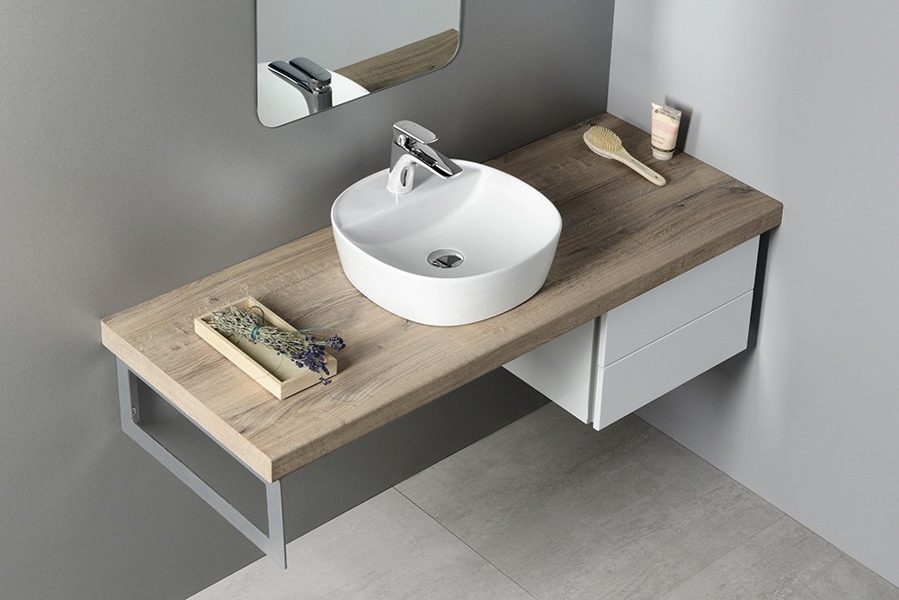 Sapho Lugano umywalka 40,5x40,5 cm nablatowa kwadratowa biała AR491