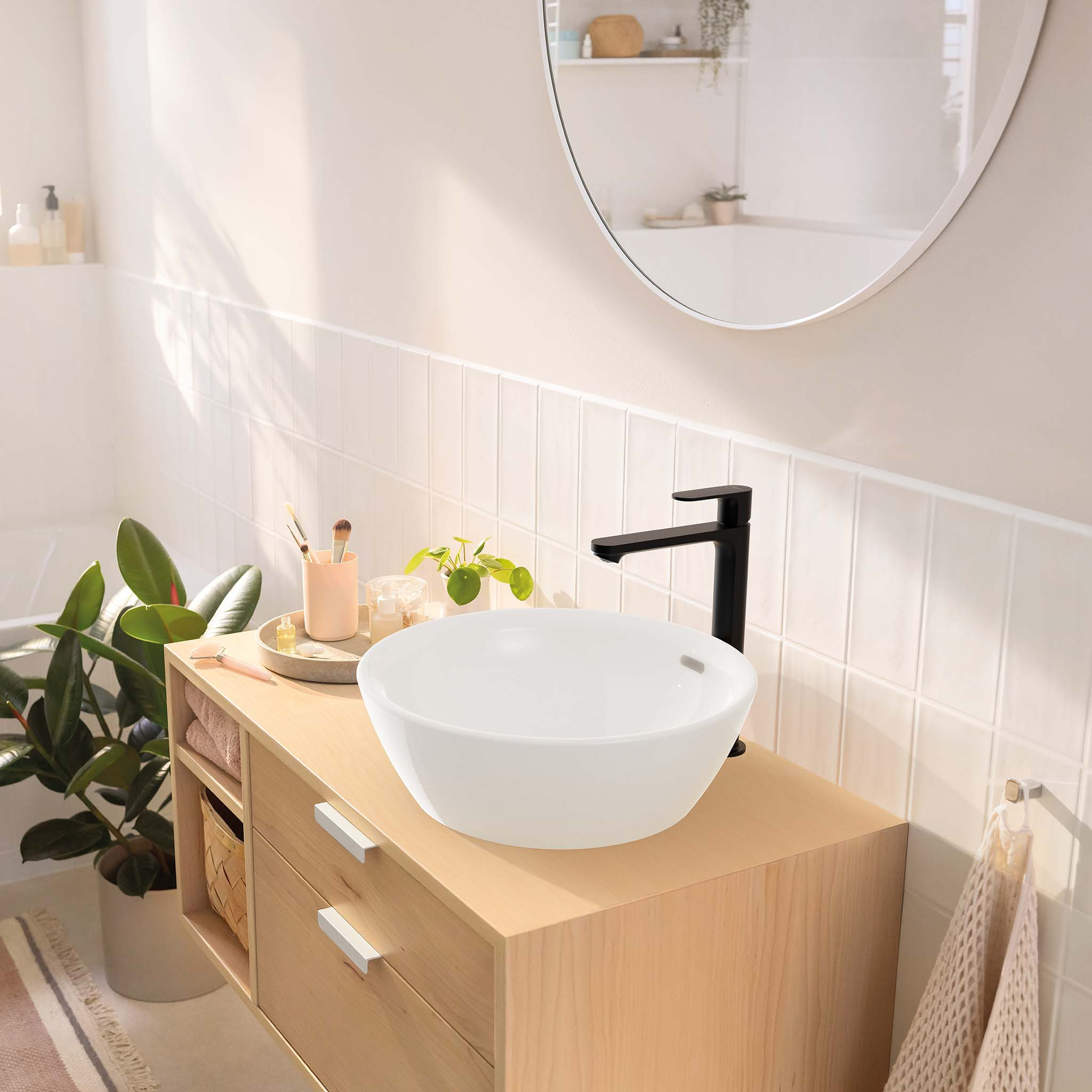 Hansgrohe Rebris S bateria umywalkowa stojąca czarny mat 72580670