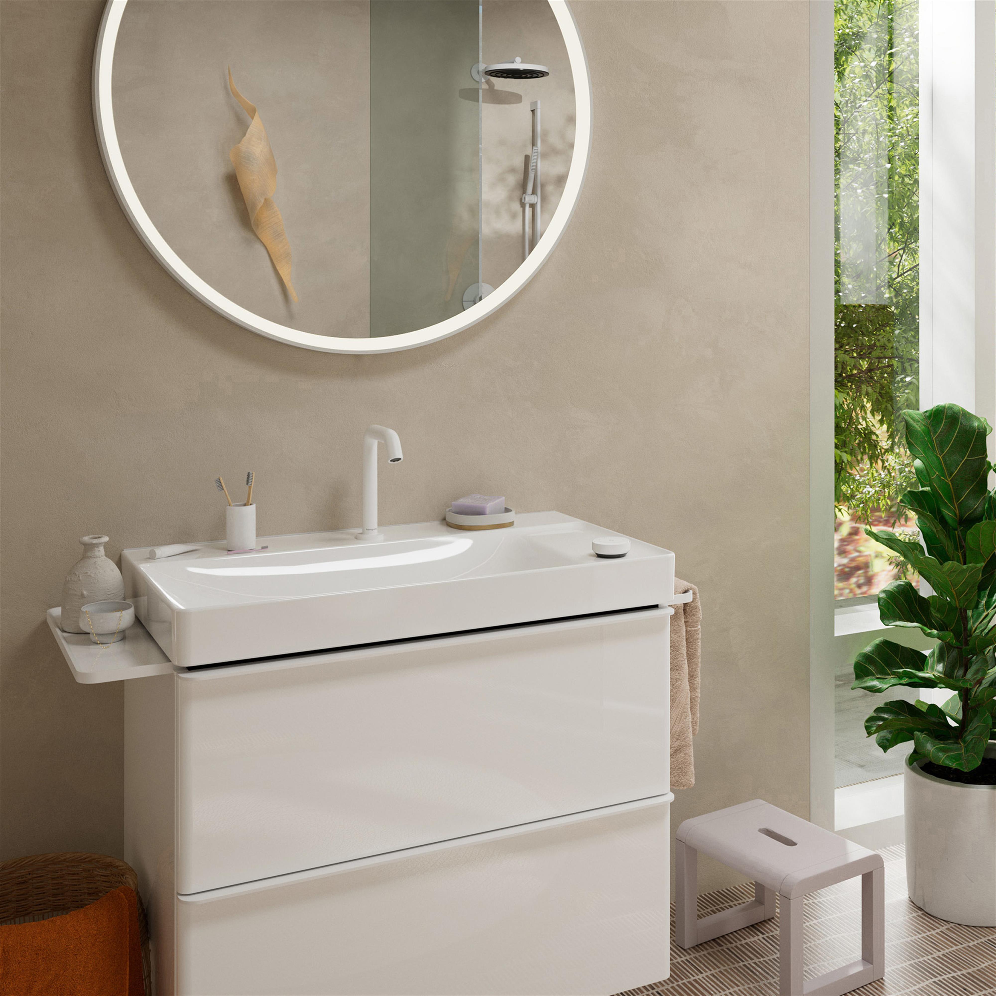 Hansgrohe Tecturis S bateria umywalkowa stojąca 2-otworowa CoolStart biały mat 73353700