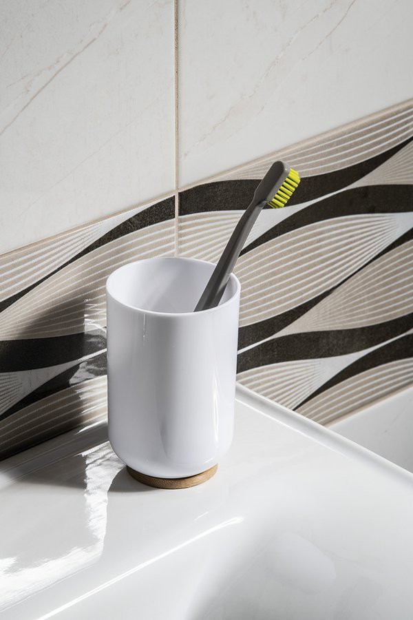 Aqualine Snow kubek na szczoteczki stojący biały 7579