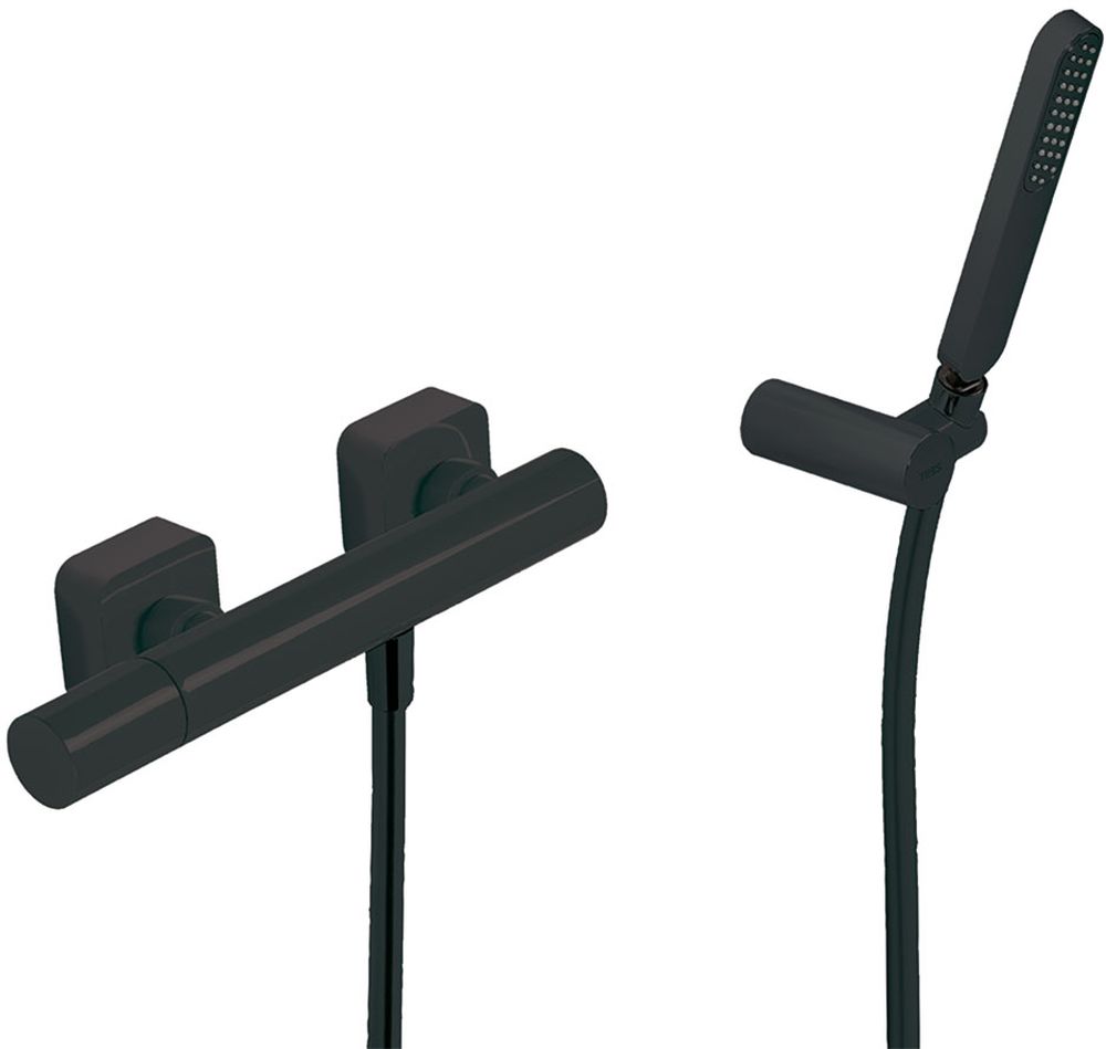 Tres Loft Colors bateria prysznicowa ścienna czarny mat 200.167.01.NM