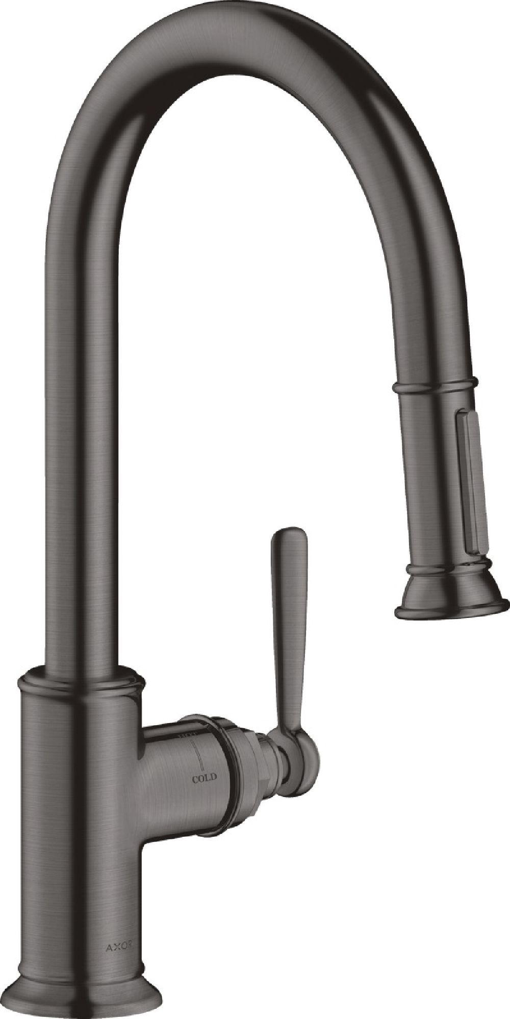 Axor Montreux bateria kuchenna stojąca czarny chrom szczotkowany 16581340