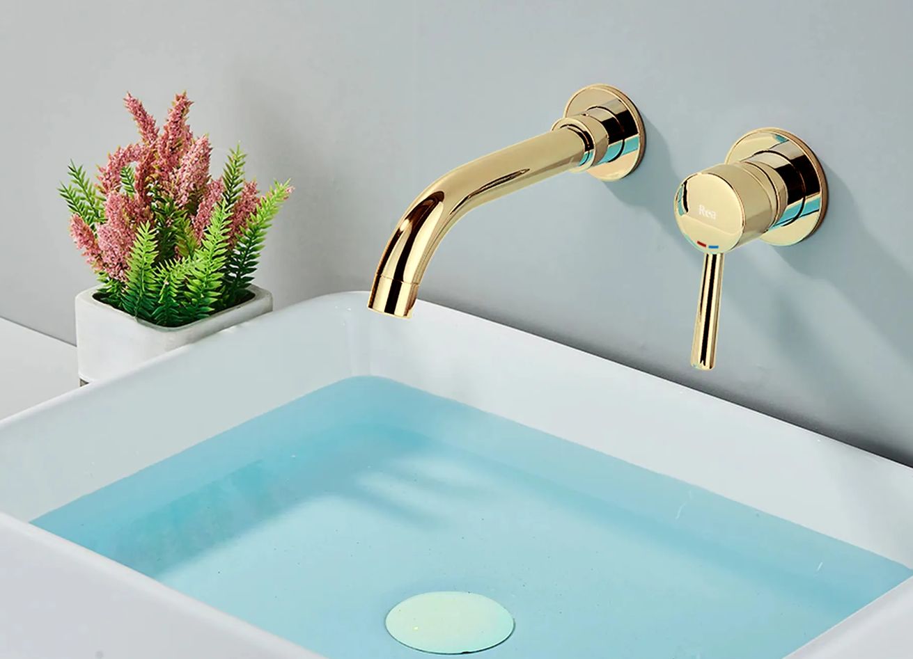 Rea Lungo bateria umywalkowa podtynkowa złota REA-B0370