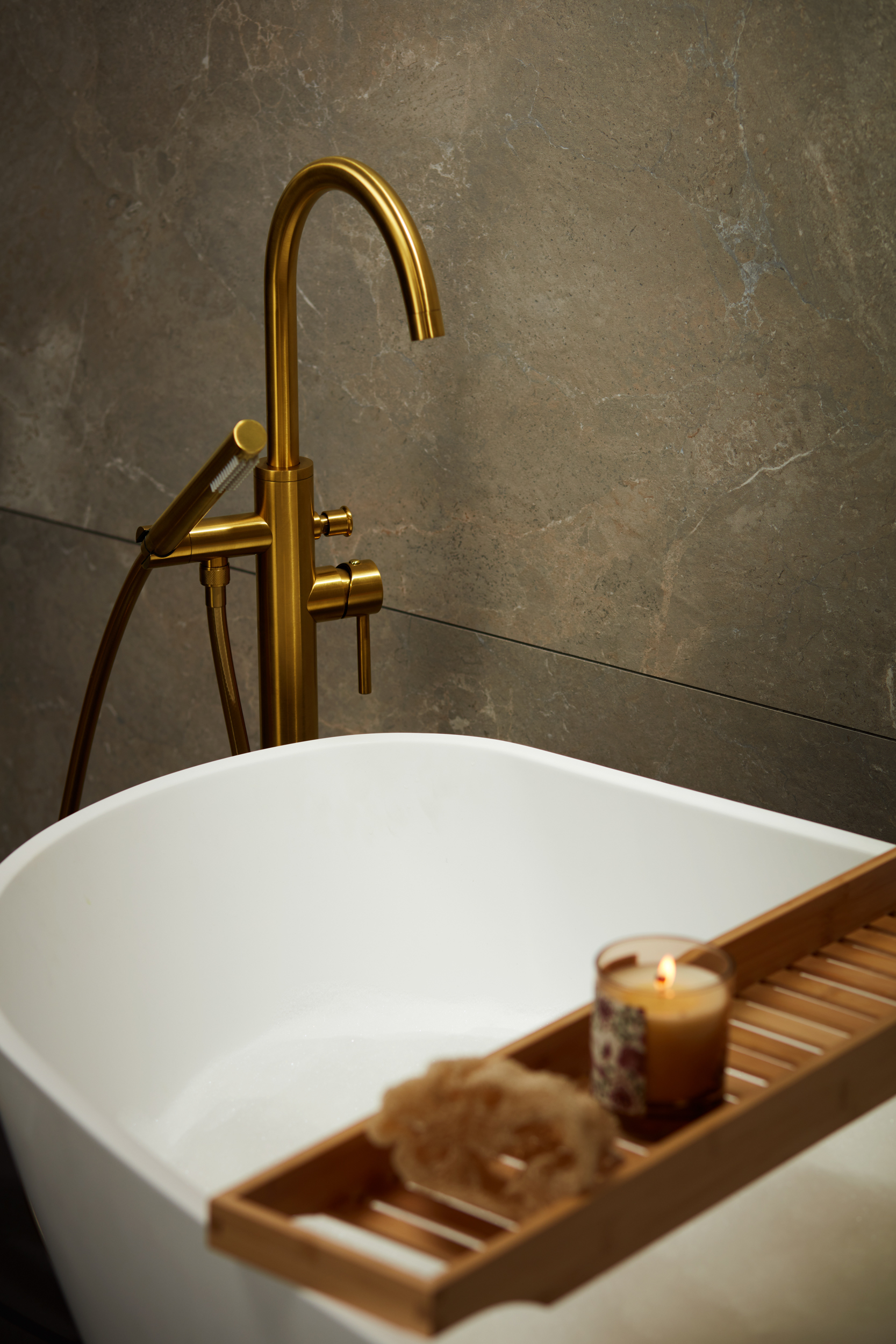 KFA Armatura Moza Gold bateria wannowo-prysznicowa wolnostojąca złoty szczotkowany 5035-510-31