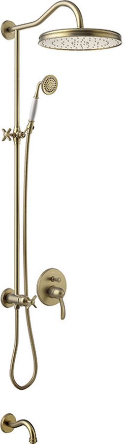Tres Monoclasic zestaw prysznicowy podtynkowy z deszczownicą stary mosiądz 242.180.06.LV