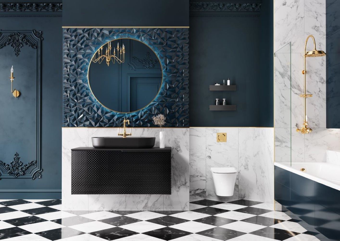 Elita Babette umywalka 81,5x41,5 cm owalna nablatowa black matt RE040820017160