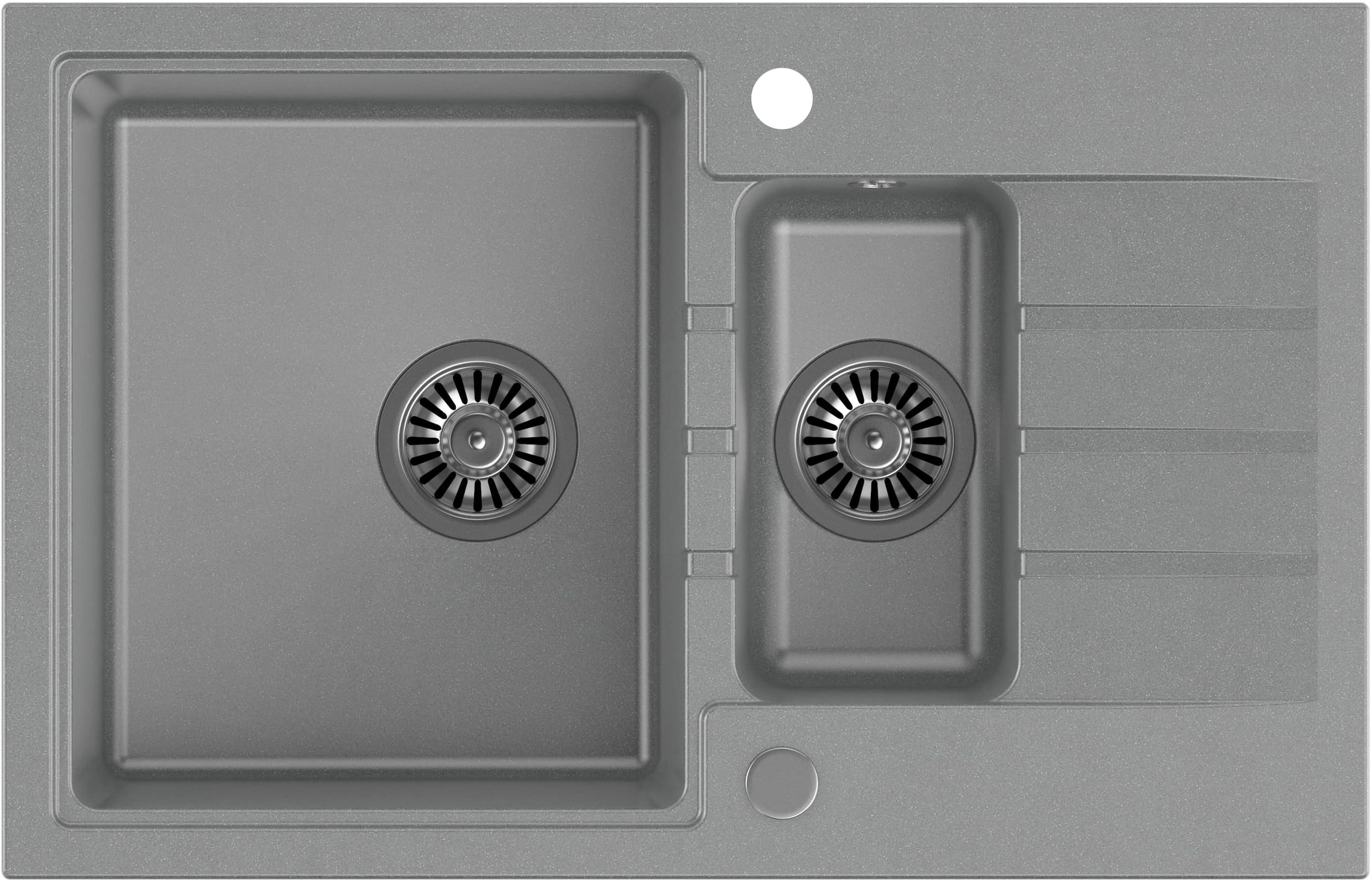 Quadron Peter 156 zlewozmywak 78x50 cm GraniteQ wpuszczany silver stone HCQP57850SZK