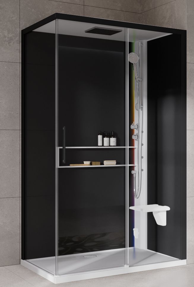 Novellini Glax 2 2.0 2P kabina z hydromasażem 120x90 cm parowa z brodzikiem prawa biała G222P299DT5-1UH